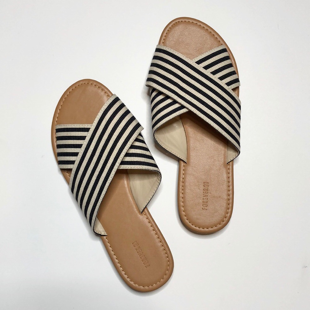 Striped Slip on Boho Style Sandals Sildes
